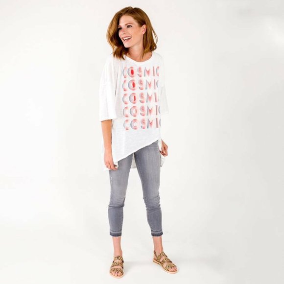 FREE PEOPLE COSMIC TEE OVERSIZED Top OB586515 - Picture 1 of 3